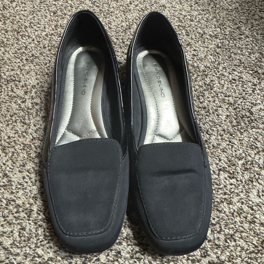 Bandolino Black Flats Classic Slip-On Loafers